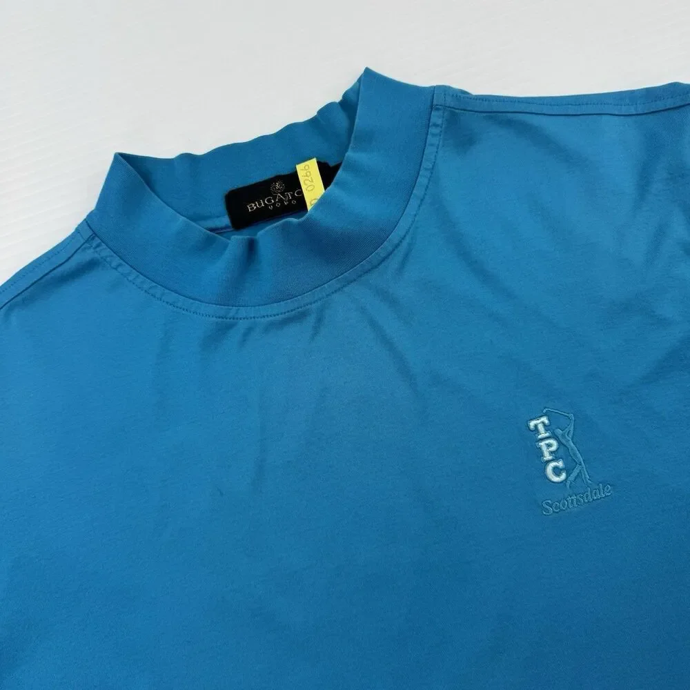 Bugatchi TPC Scottsdale Golf Shirt Mens M Blue Mercerized Cotton